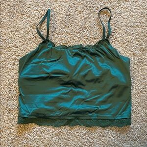Aerie Green Lace Cropped Cami